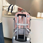 Rosa Wasserdichter Damen Rucksack – Anti-Diebstahl, USB, Groß