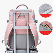 Rosa Wasserdichter Damen Rucksack – Anti-Diebstahl, USB, Groß