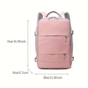 Rosa Wasserdichter Damen Rucksack – Anti-Diebstahl, USB, Groß