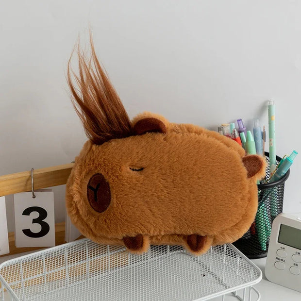 Kawaii Capybara Plüsch Federmäppchen – Niedliche Schultasche