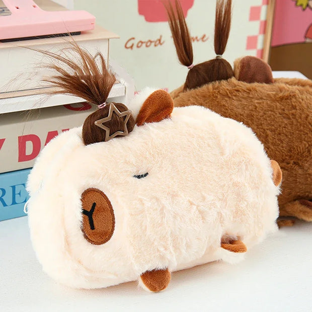 Kawaii Capybara Plüsch Federmäppchen – Niedliche Schultasche