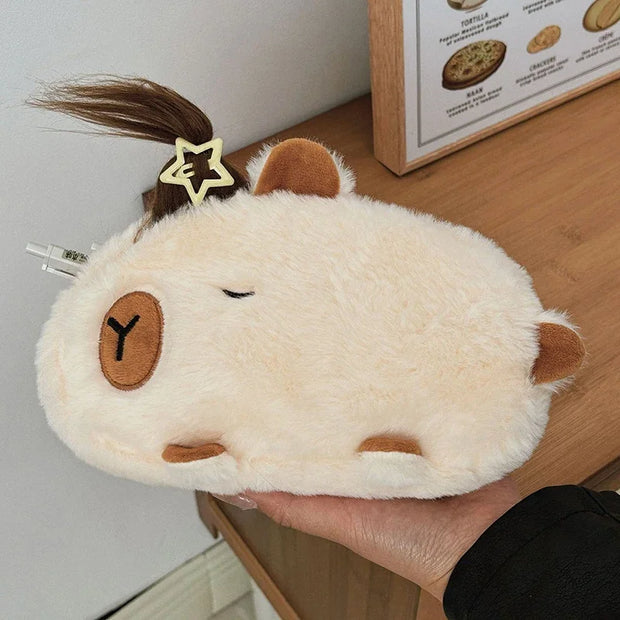 Kawaii Capybara Plüsch Federmäppchen – Niedliche Schultasche