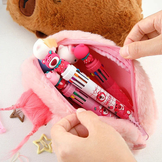 Kawaii Capybara Plüsch Federmäppchen – Niedliche Schultasche