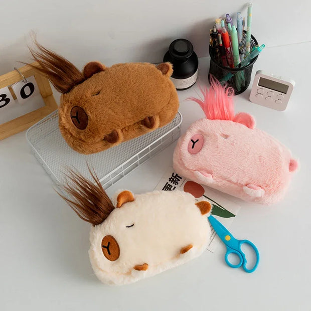 Kawaii Capybara Plüsch Federmäppchen – Niedliche Schultasche
