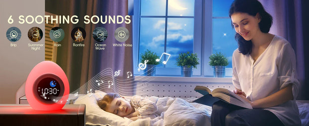 Welpenform Kinderwecker mit Nachtlicht – Süße Schlafuhr