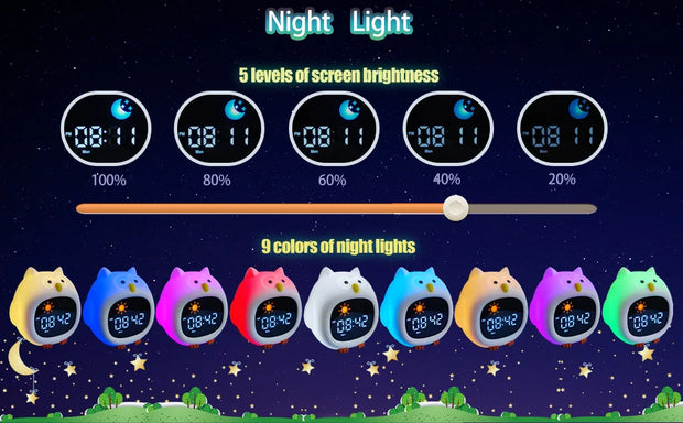 Welpenform Kinderwecker mit Nachtlicht – Süße Schlafuhr