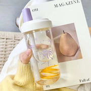 Kawaii Bubble Tea Becher Lila mit Strohhalm – Niedlicher Tumbler