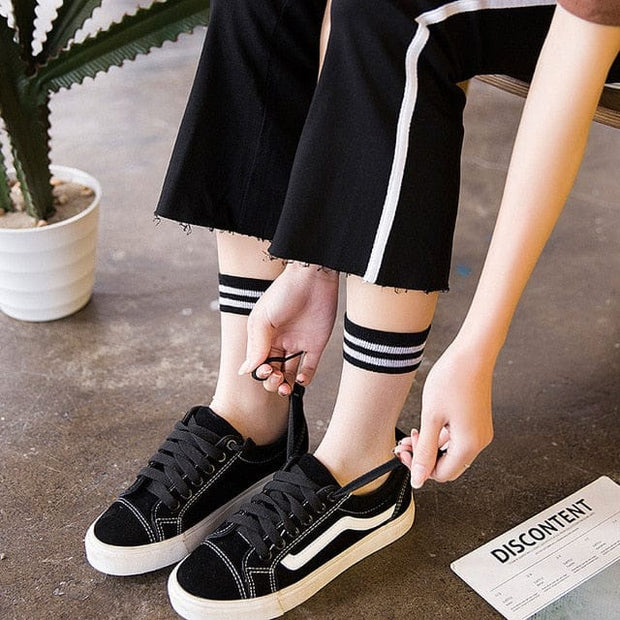 Kawaii Regenbogen Transparente Socken – Bunte Kniestrümpfe