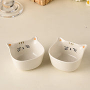 Katzenförmige Keramikschalen Set 2-teilig – 90ml Soßenschalen