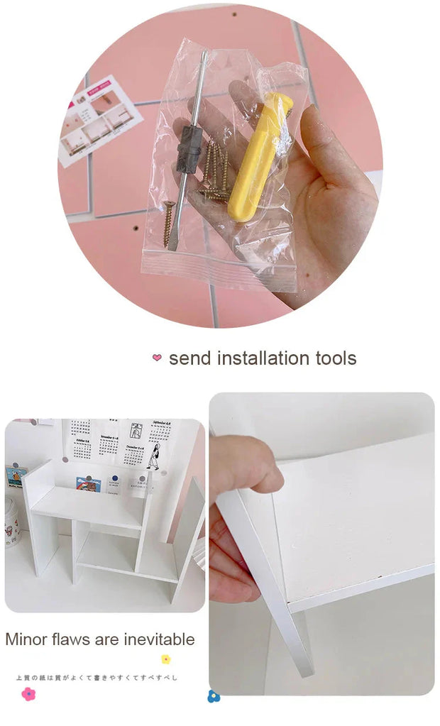 Kawaii MDF Holz Schreibtischorganisator Weiß – INS Regal