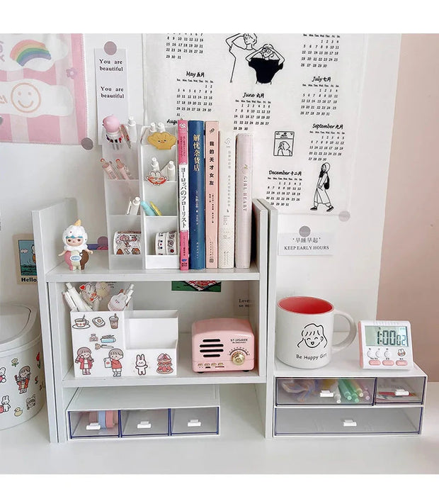 Kawaii MDF Holz Schreibtischorganisator Weiß – INS Regal