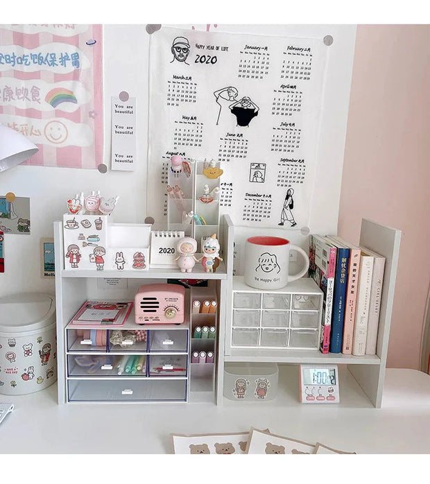 Kawaii MDF Holz Schreibtischorganisator Weiß – INS Regal