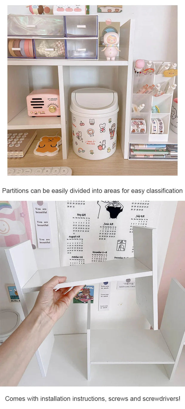Kawaii MDF Holz Schreibtischorganisator Weiß – INS Regal