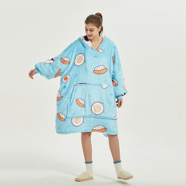 Kawaii Kuscheldecke Hoodie – Snuddie Umhang Decke