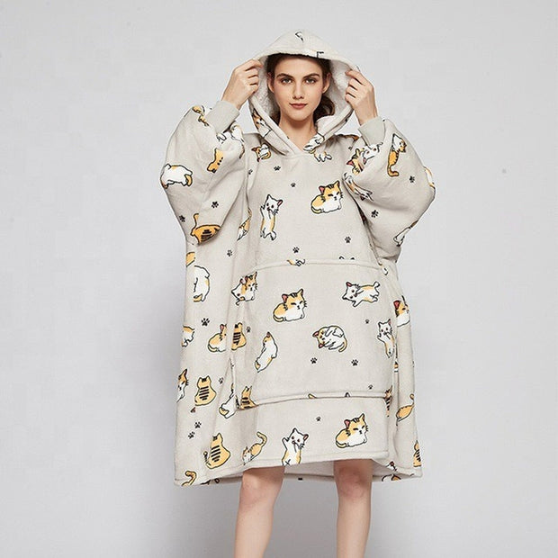 Kawaii Kuscheldecke Hoodie – Snuddie Umhang Decke