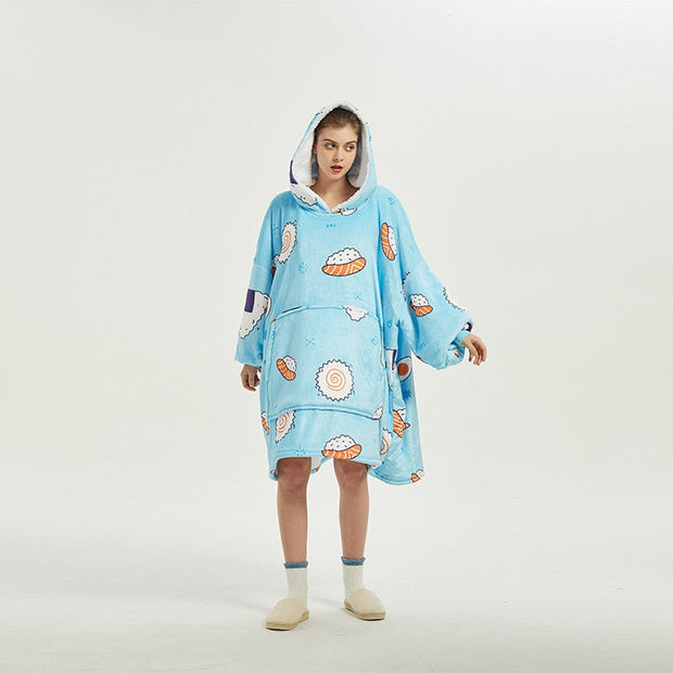 Kawaii Kuscheldecke Hoodie – Snuddie Umhang Decke