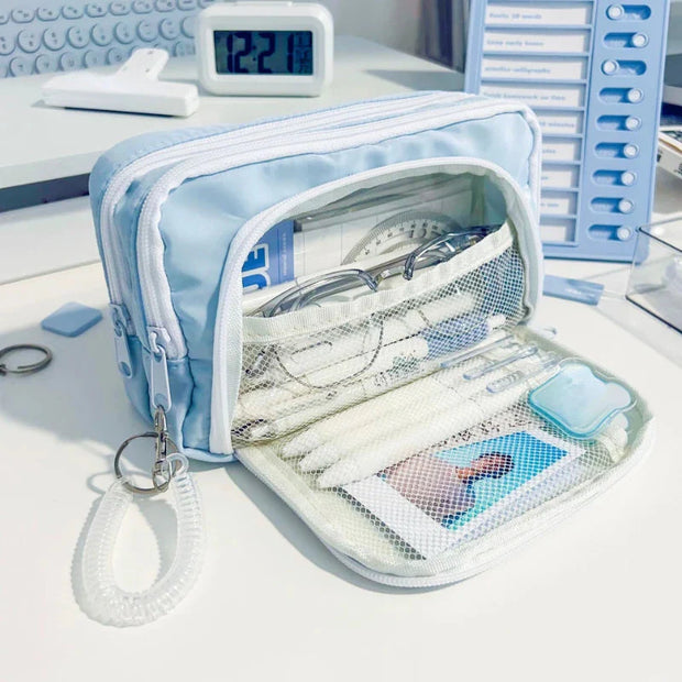 Kawaii Federmäppchen Groß Pastell Reißverschluss – Viel Platz