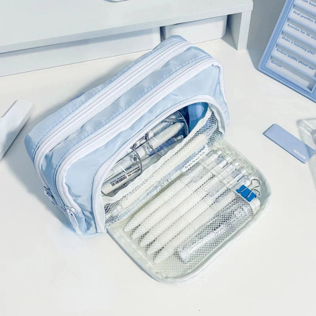 Kawaii Federmäppchen Groß Pastell Reißverschluss – Viel Platz