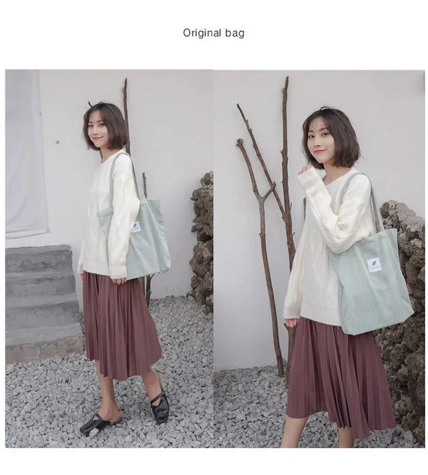 Kord Einkaufstasche aus Cord – Einfache Tragetasche