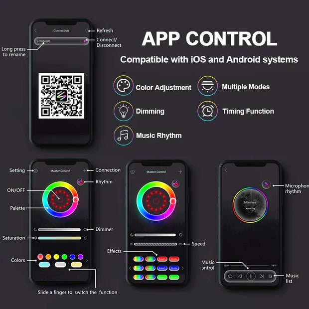 Bluetooth Sonnenuntergang Projektorlampe – 16-Farben LED Nachtlicht