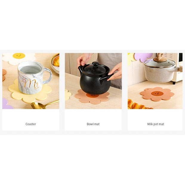 Sonnenblume PVC Untersetzer – Hitzebeständig Kawaii Design