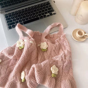 Kawaii Retro Strick Crop Top – Süßes Mädchen Oberteil