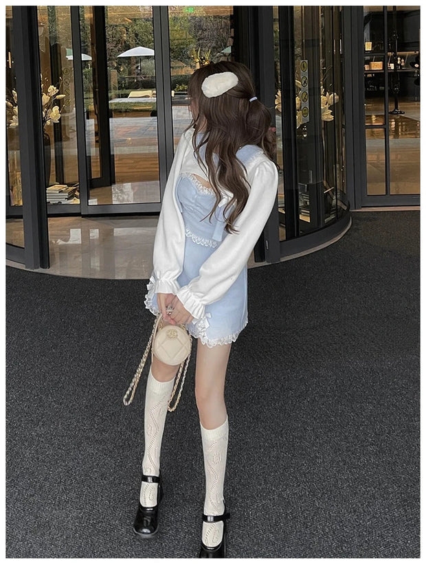 Kawaii Kleid mit Spitzen-Schleife – Süßes Design