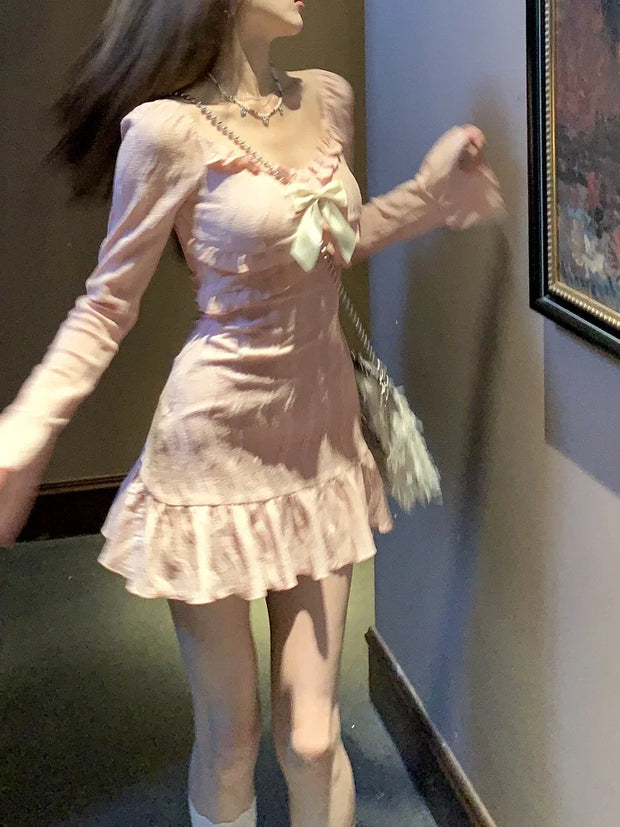 Kawaii Mini Kleid Rosa Y2K – Süßes Partykleid