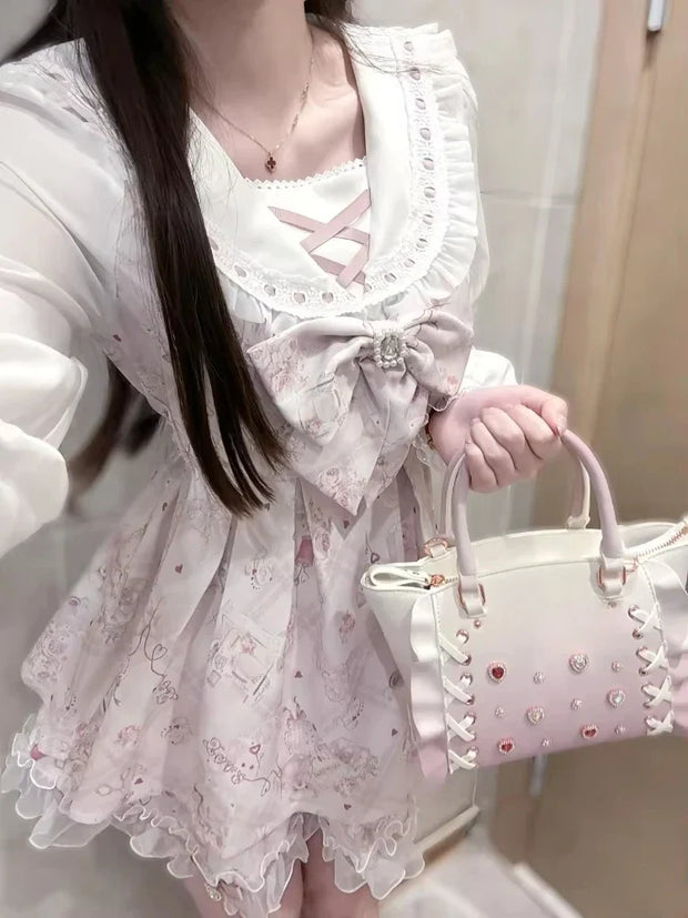 Kawaii Mini Kleid Rosa Y2K – Süßes Partykleid