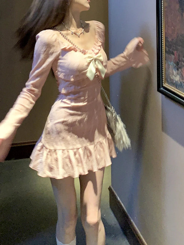 Kawaii Mini Kleid Rosa Y2K – Süßes Partykleid