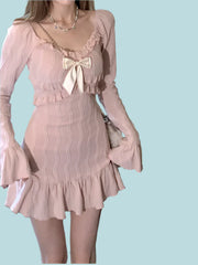 Kawaii Mini Kleid Rosa Y2K – Süßes Partykleid