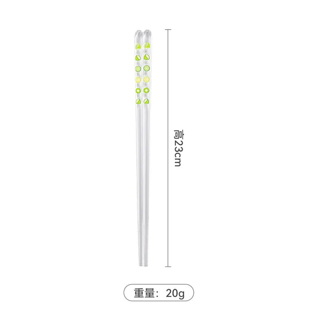 Kawaii Kristall Essstäbchen mit Fruchtmuster – Transparent