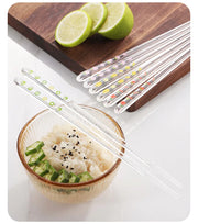 Kawaii Kristall Essstäbchen mit Fruchtmuster – Transparent