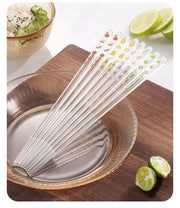 Kawaii Kristall Essstäbchen mit Fruchtmuster – Transparent