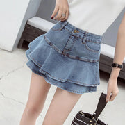 Vintage A-Linien Jeansrock Mini mit Shorts