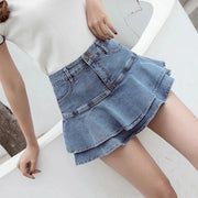 Vintage A-Linien Jeansrock Mini mit Shorts