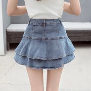 Vintage A-Linien Jeansrock Mini mit Shorts