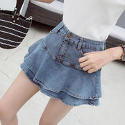 Vintage A-Linien Jeansrock Mini mit Shorts