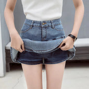 Vintage A-Linien Jeansrock Mini mit Shorts