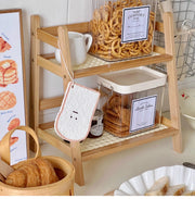 Rattan Holz Schreibtischregal – Kawaii Aufbewahrung Regal