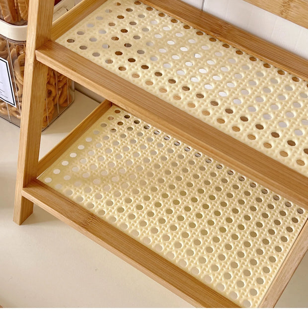 Rattan Holz Schreibtischregal – Kawaii Aufbewahrung Regal