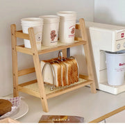 Rattan Holz Schreibtischregal – Kawaii Aufbewahrung Regal