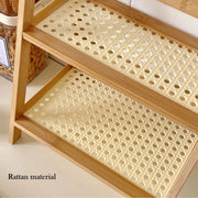 Rattan Holz Schreibtischregal – Kawaii Aufbewahrung Regal