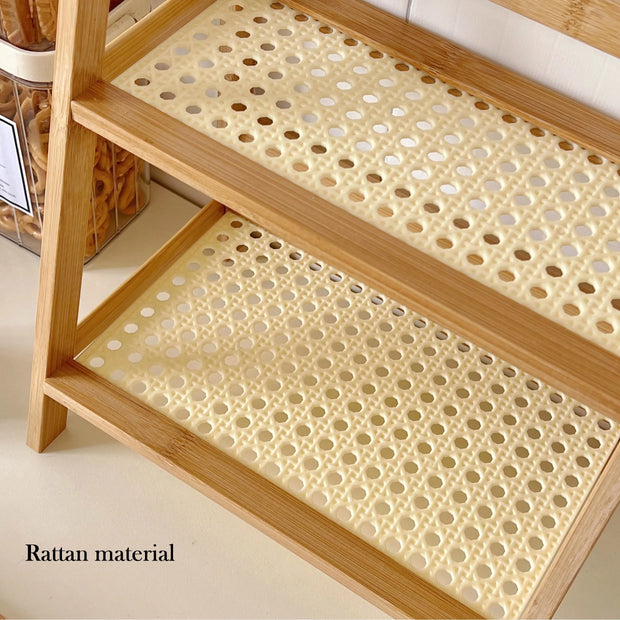 Rattan Holz Schreibtischregal – Kawaii Aufbewahrung Regal