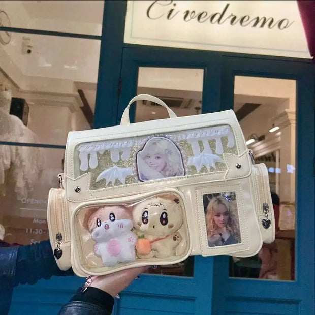 Kawaii Ita Umhängetasche – Transparente Schultertasche mit Displayfach