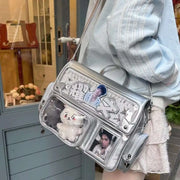 Kawaii Ita Umhängetasche – Transparente Schultertasche mit Displayfach
