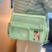 Kawaii Ita Umhängetasche – Transparente Schultertasche mit Displayfach