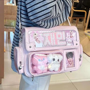 Kawaii Ita Umhängetasche – Transparente Schultertasche mit Displayfach