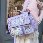 Kawaii Ita Umhängetasche – Transparente Schultertasche mit Displayfach
