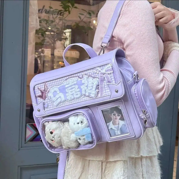 Kawaii Ita Umhängetasche – Transparente Schultertasche mit Displayfach